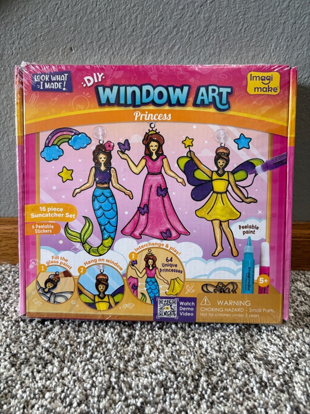 DIY Window Art Princess Suncatcher - Pink